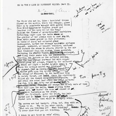 Photo of Ezra Pound's edits of T. S. Eliot's "The Waste Land"